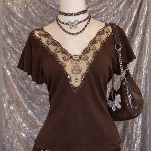 Vintage embellished y2k sequin top
